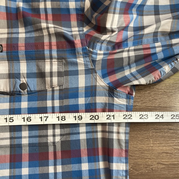 Pre Owned Wrangler ATG Mens Regular Fit Plaid Button Up Shirt Size Medium - Picture 5 of 9